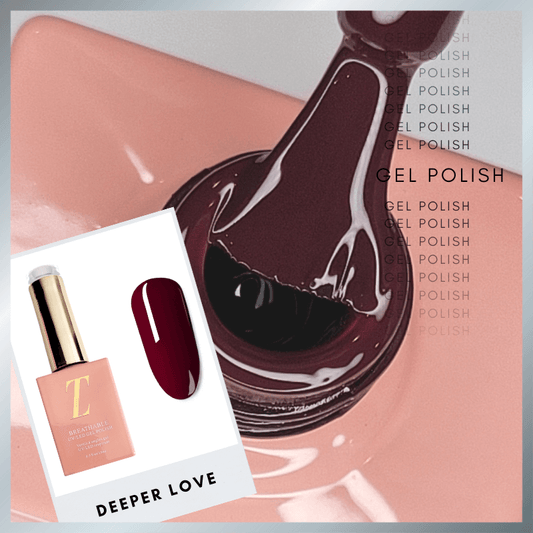 Al1018 a deeper love kleur van de nagellak op de kwast van het flacon