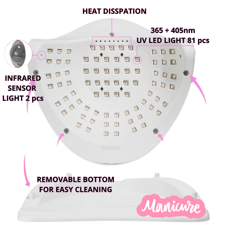 Grote ruimte en verwijderbare basis van de Islamica LED UV Nagellamp voor zowel handen als voeten