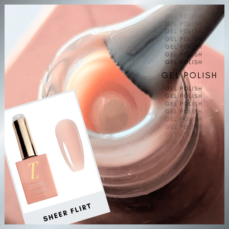 SHEER FLIRT kleur van de nagellak op de kwast van het flacon